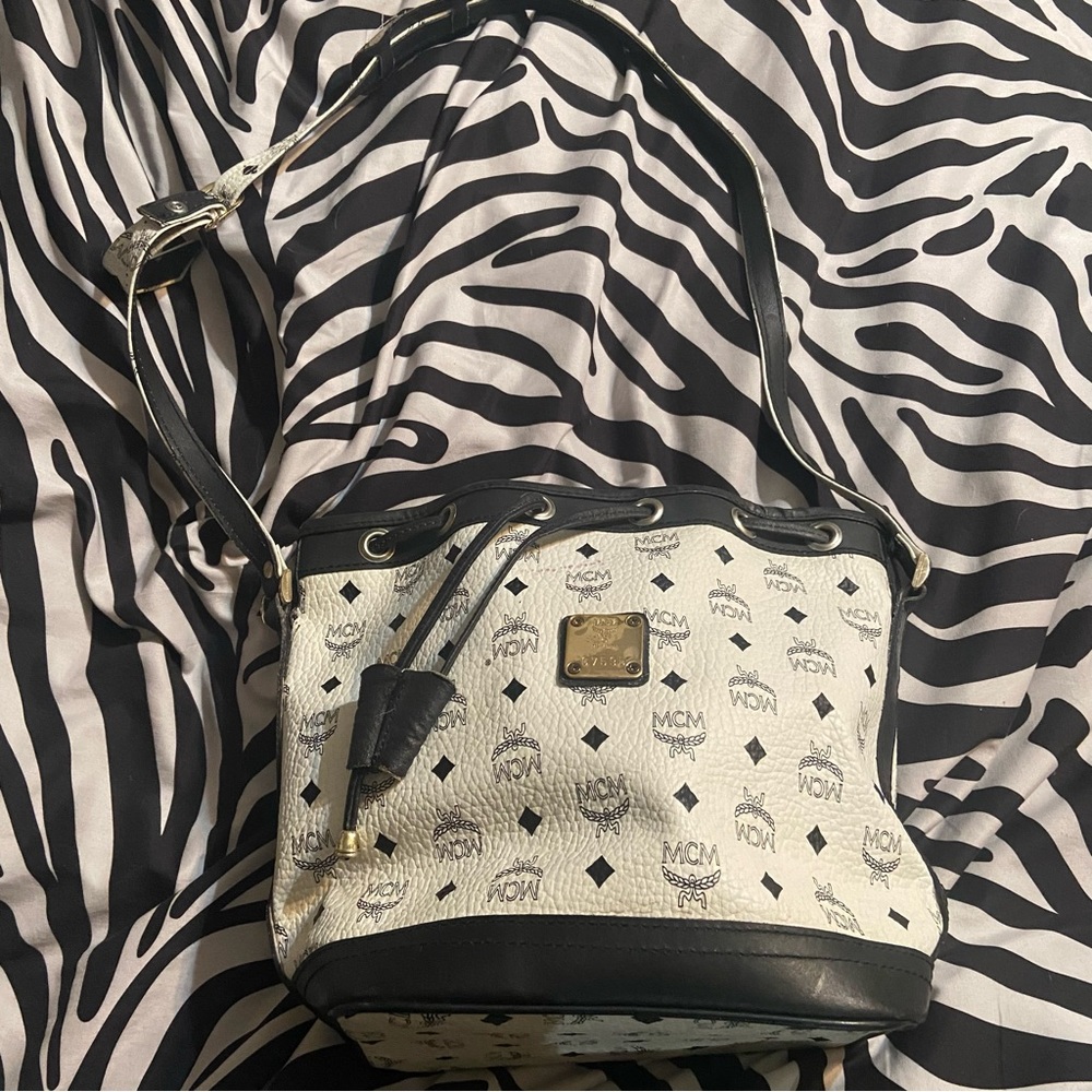 MCM drawstring bucket bag crossbody